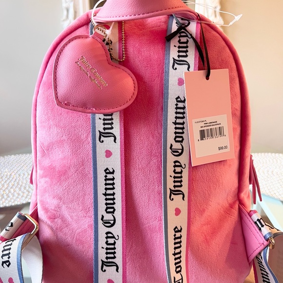 🩷 JUICY COUTURE Pink Lemonade Mini Velour Backpack NEW - Picture 5 of 6